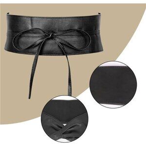 Wide Wrap Around Wristband Belt Black